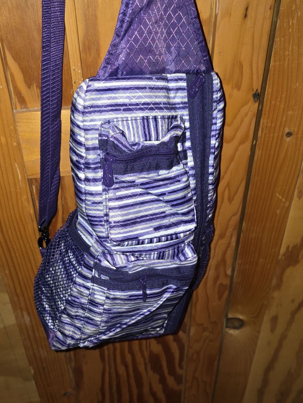 thirty-one Purple Striped Sling Belt Bag